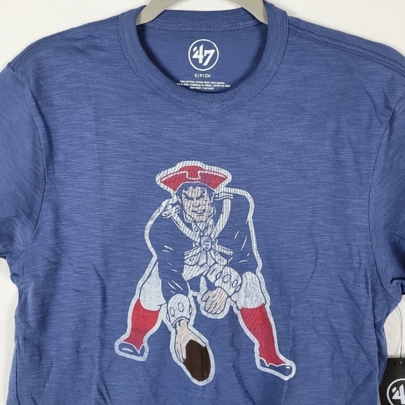 '47 Brand NEW ENGLAND PATRIOTS Legacy Cadet Blue T-Shirt Men's Size S Retro Logo - Picture 2 of 7